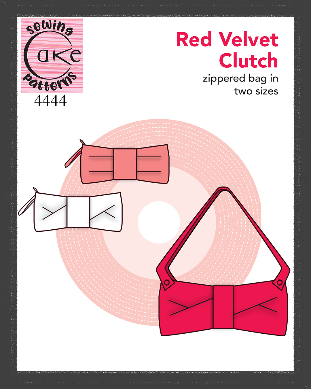 SEWING CAKE 4444 - RED VELVET CLUTCH (PRINTED)