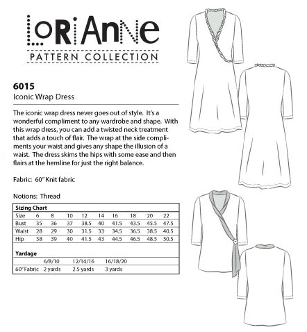 LORIANNE PATTERNS 6015 - ICONIC WRAP DRESS (PRINTED)
