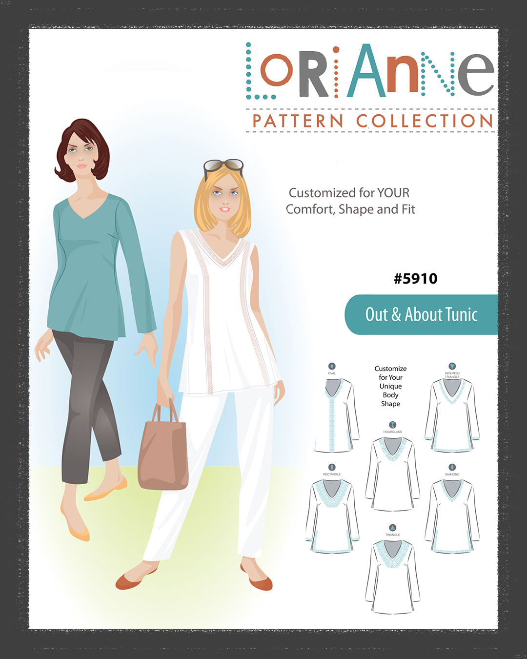 LORIANNE PATTERNS 5910 - OUT &amp; ABOUT TUNIC (PRINTED)