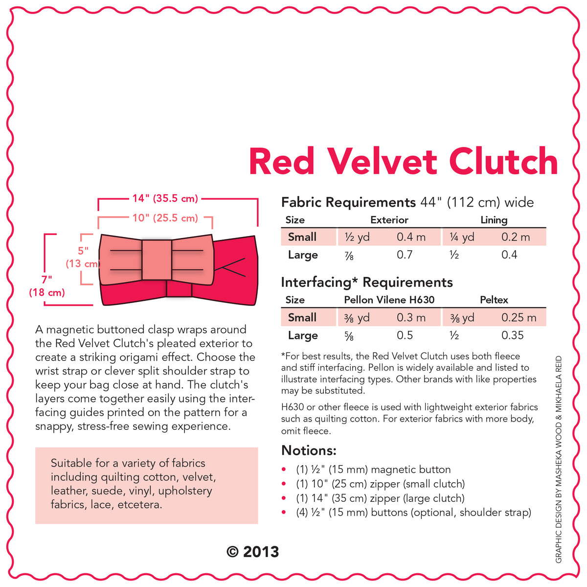 SEWING CAKE 4444 - RED VELVET CLUTCH (PDF)